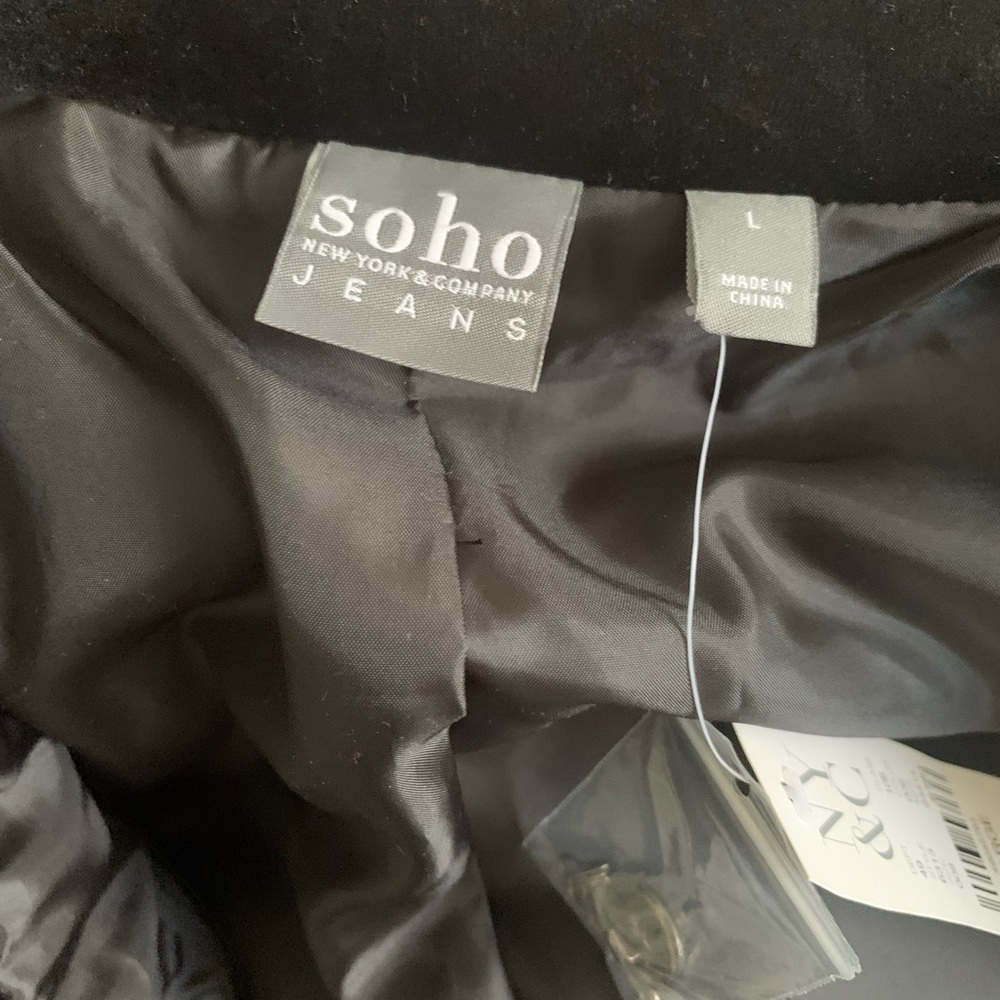 NY & Co. Soho Jeans NWT Black Military Jacket size L - Picture 4 of 6